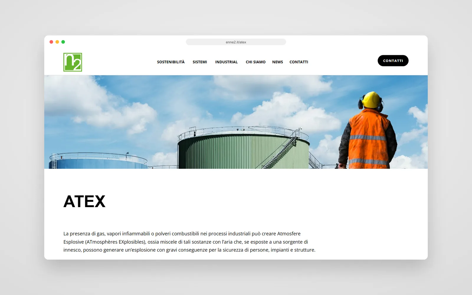 La pagina ATEX del sito Enne2